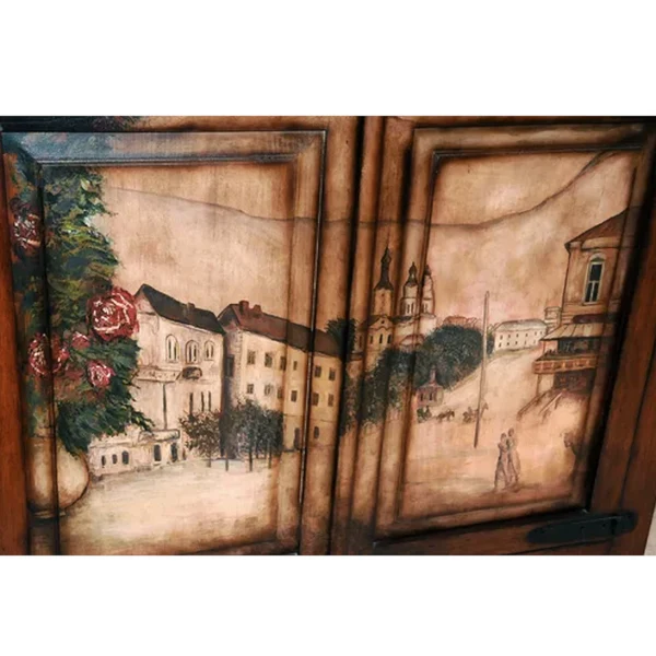 Armario Rustico Grande Decorado Con Obra De Arte (imagen 4)