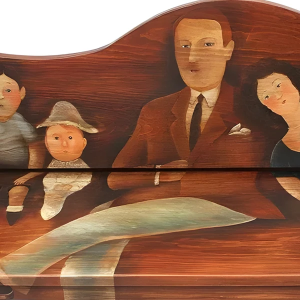 Banca Rústica de Iglesia Con Obra de Arte Abel Quezada (imagen 2)